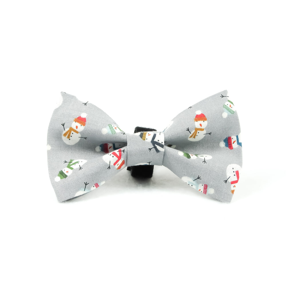 Grey Snowmen Bow Tie