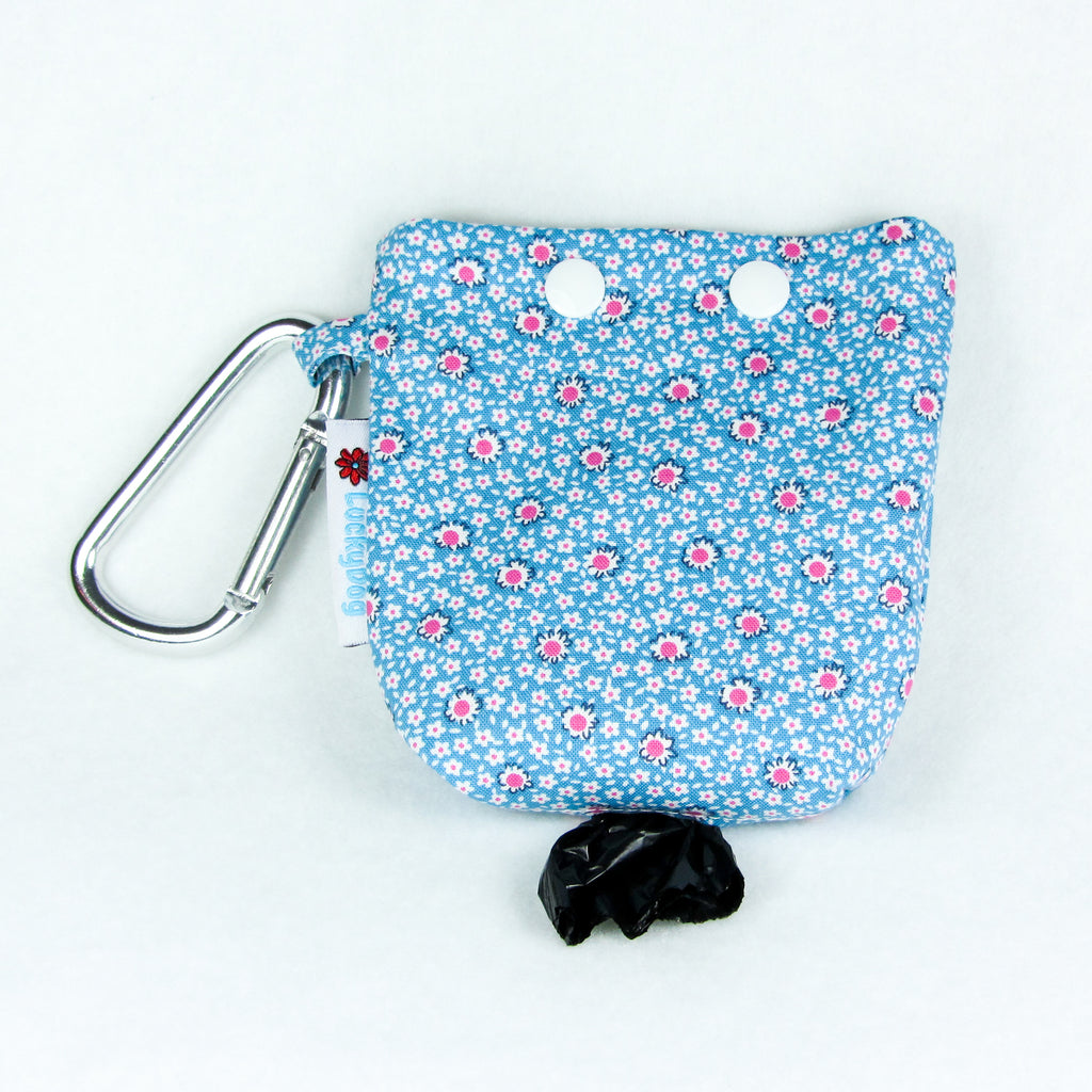 Spring Flowers Blue Leash Pouch
