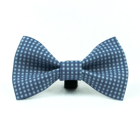 Small Plaid Blue Bow Tie