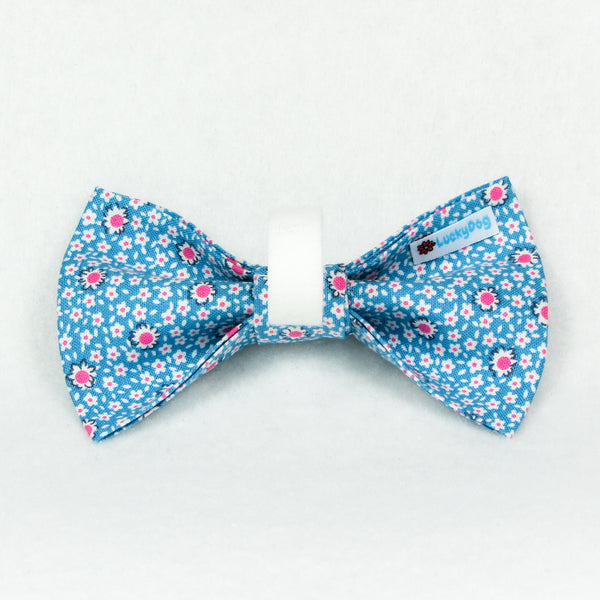Spring Flowers Blue Bow Tie