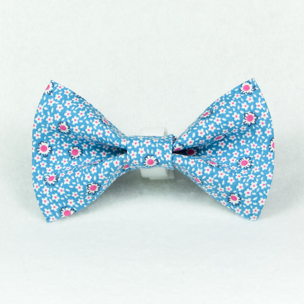 Spring Flowers Blue Bow Tie