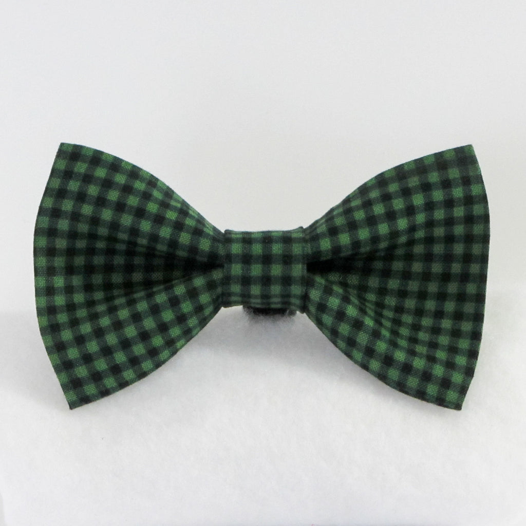 Small Plaid Green Bow Tie