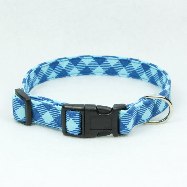Buffalo Plaid Blue Bow Tie