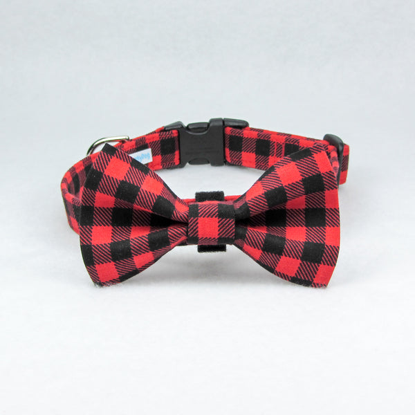 Buffalo Plaid Red Bow Tie