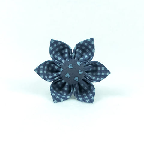 Small Plaid Blue Flower